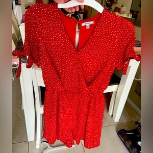 Polka dot red romper